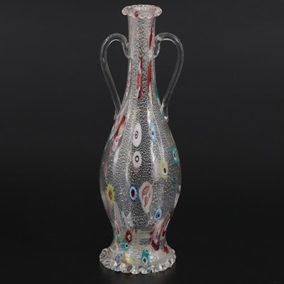 Millefiori Art Glass Vase, Mid to Late 20th Century