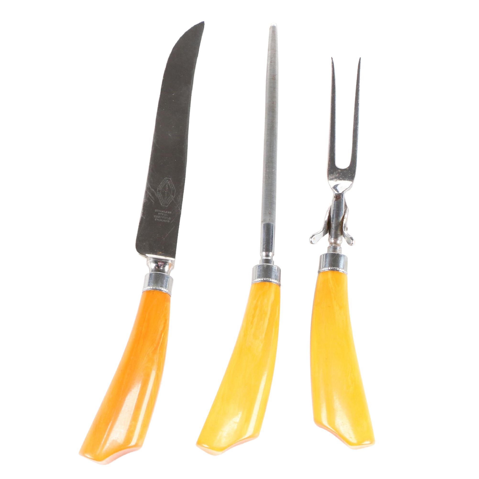 Royal Brand Cutlery Company Bakelite Handled Carving Set EBTH