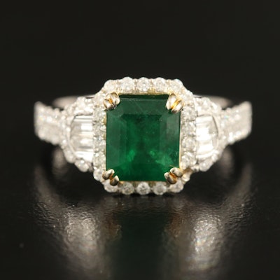 14K 2.38 CT Emerald and Diamond Ring