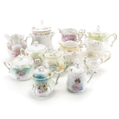 RS Prussia Creamer and Other European Porcelain Tableware, Late 19th/ Early 20th