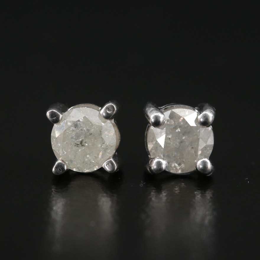 Sterling 1.36 CTW Diamond Stud Earrings