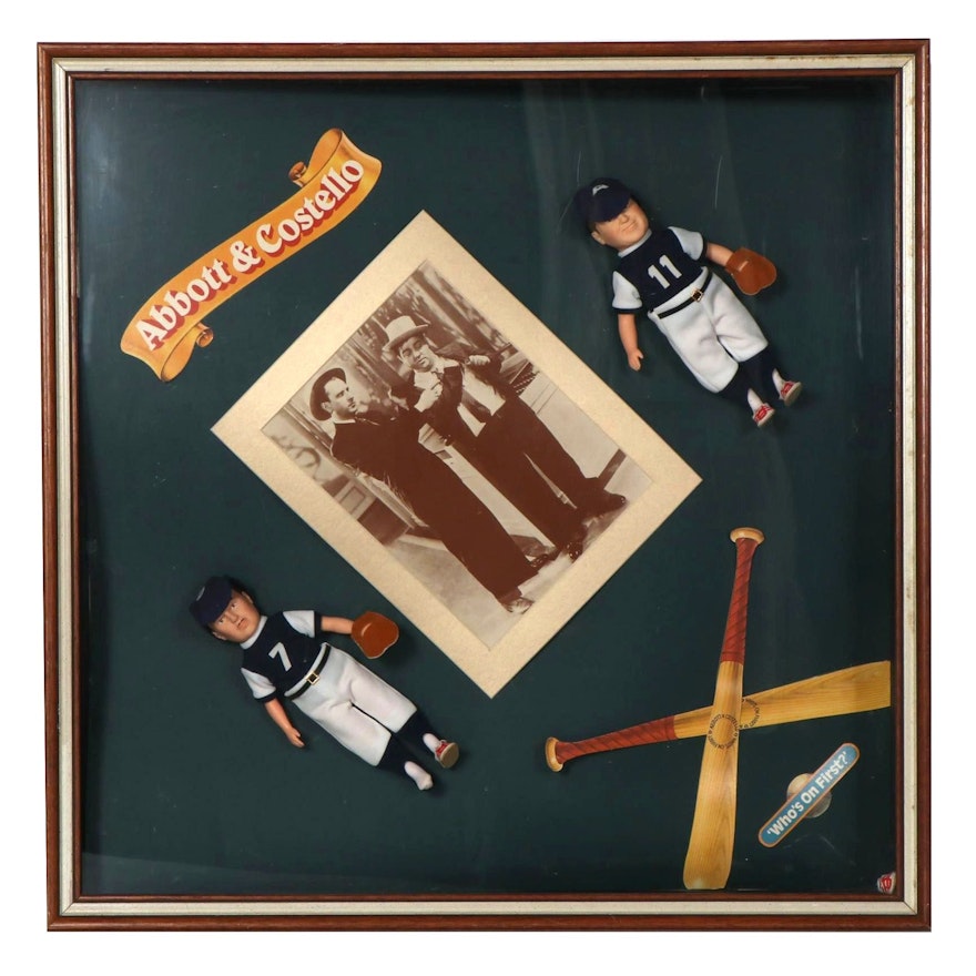 Abbott & Costello "Who's On First" Baseball Shadow Box Display
