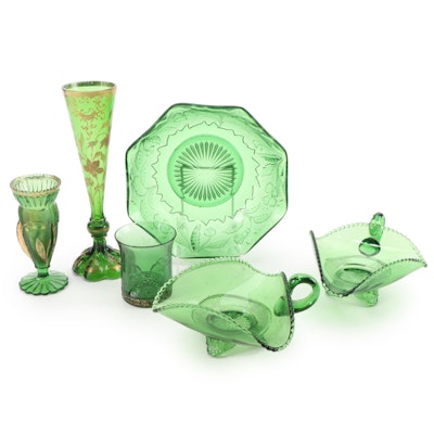 US Glass "Colorado" Nappy Bowls with "Lacy Medallion", "Colorado"and Other EAPG