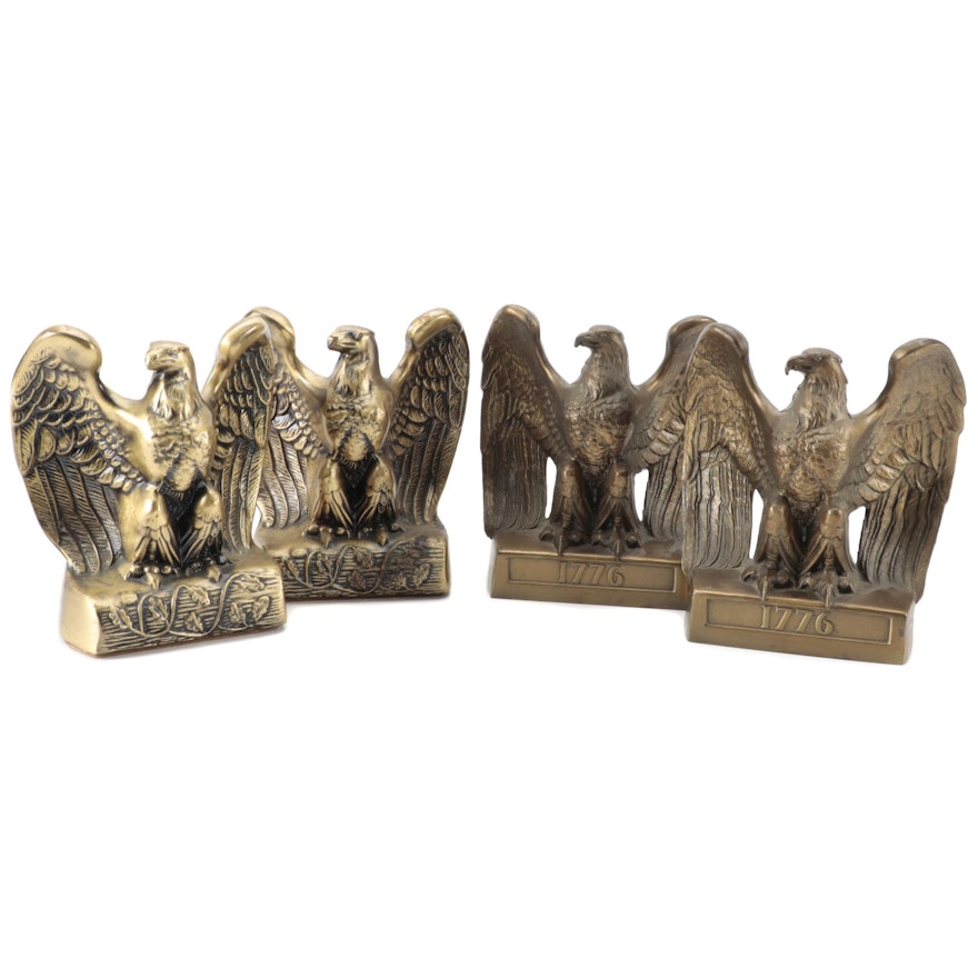 Philadelphia Manufacturing Co. and Other Cast Brass Toned Eagle Bookends