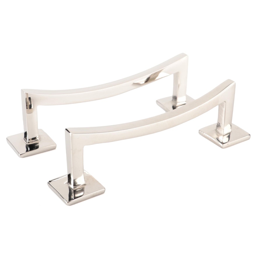 Solid Brass Cabinet Pulls in Polished Nickel Finish