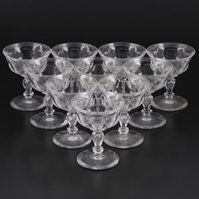 Cut Crystal Champagne Coupes, Mid to Late 20th Century