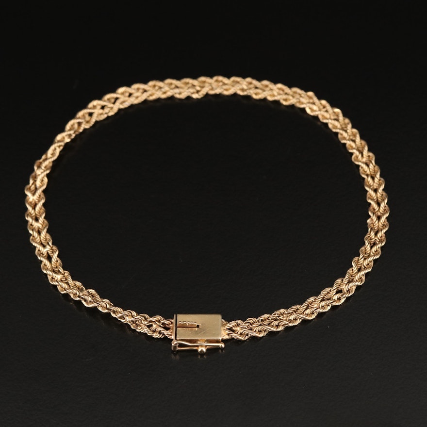 14K Double Rope Chain Bracelet