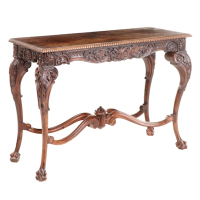 H. Herrmann Furniture Co. Chippendale Style Walnut Console Table