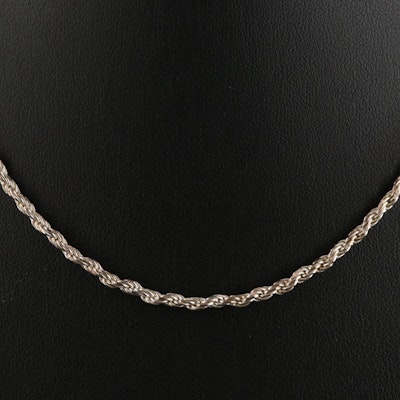 Italian Sterling Rope Chain Necklace