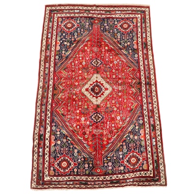 5'6 x 9'5 Hand-Knotted Persian Qashqai Area Rug