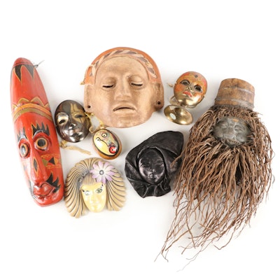 Taiwanese, Mayan and Other Handcrafted Face Masks with Masquerade Masks