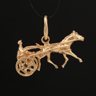 14K Articulated Harness Racing Pendant