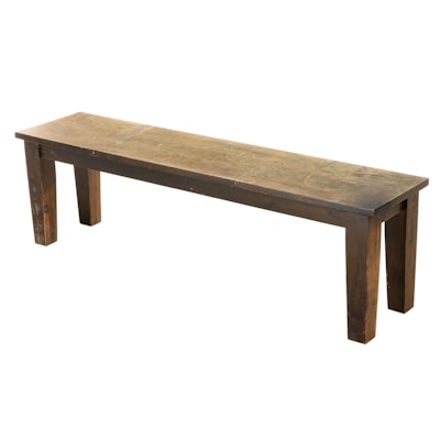 Contemporary Wood Plank Bench