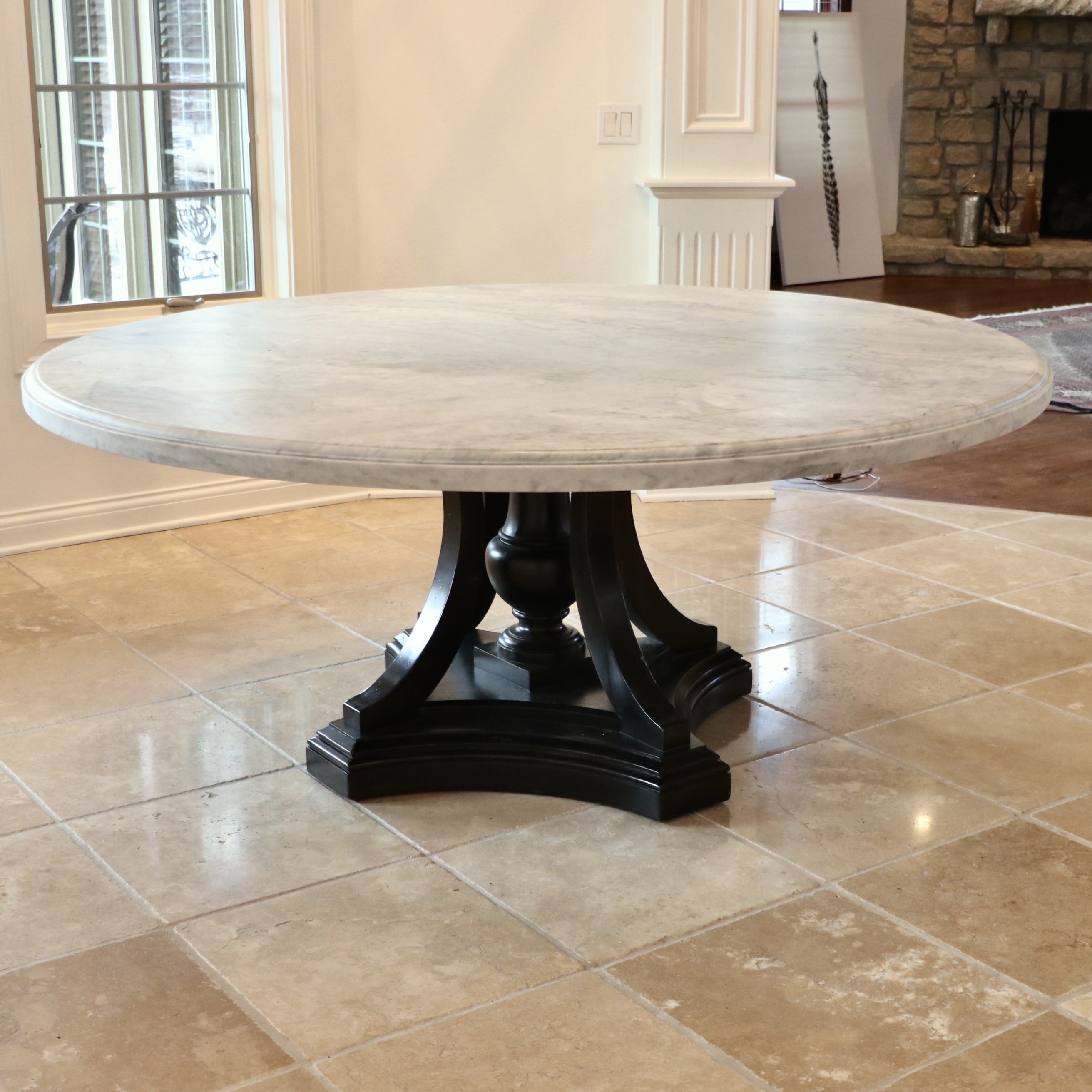 Restoration Hardware "St. James" Carrara Marble Top Dining Table EBTH