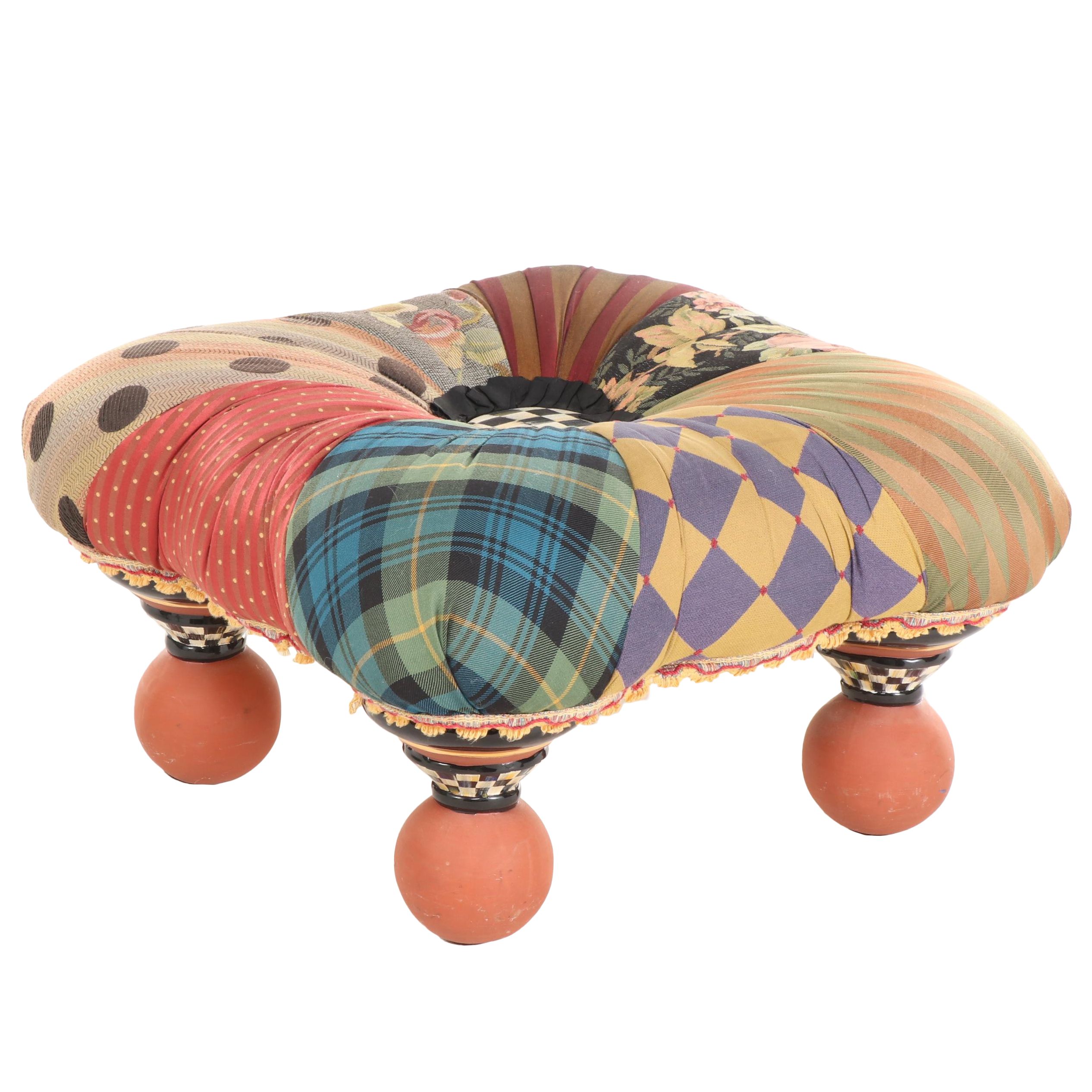 MacKenzieChilds Upholstered Ottoman EBTH