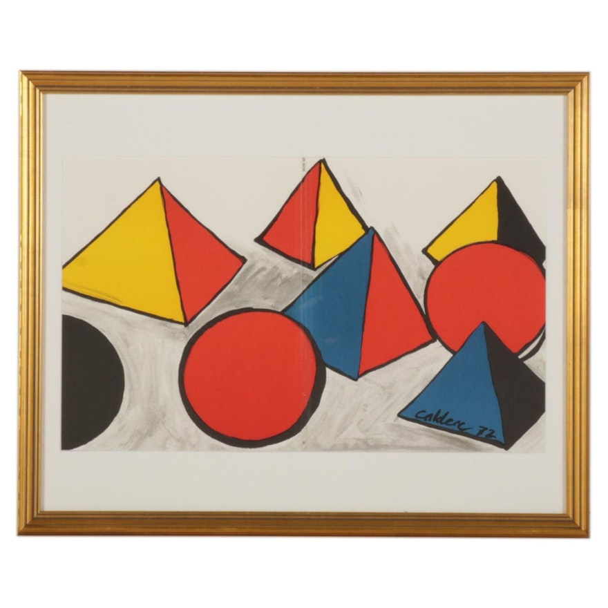 Double-Page Color Lithograph After Alexander Calder for Galerie Maeght, 1987