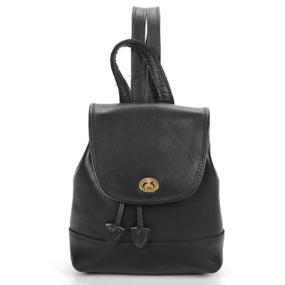 Coach Black Leather Backpack