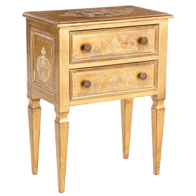 Horchow Italian Giltwood Two-Drawer Nightstand