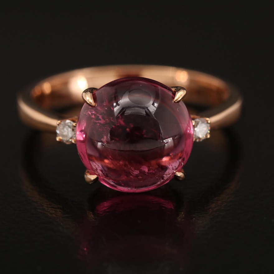 Zorab 18K Rose Gold Diamond and Tourmaline Ring