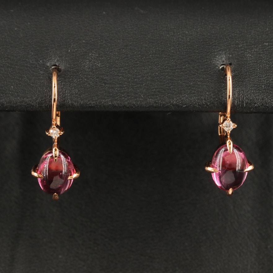 Zorab 18K Rose Gold Tourmaline and Diamond Drop Earrings