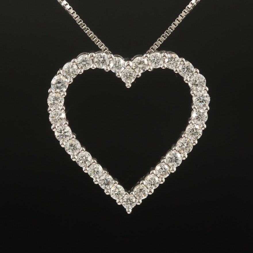 14K 1.02 CTW Diamond Heart Necklace