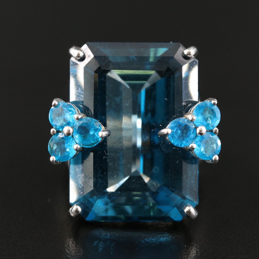 Sterling London Blue Topaz and Apatite Ring