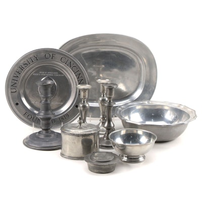 Wilton, Royal Holland, Stieff, and Other Pewter Serveware, 20th Century