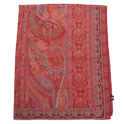 Voghi Paisley and Floral Printed Shawl, Made in Italy
