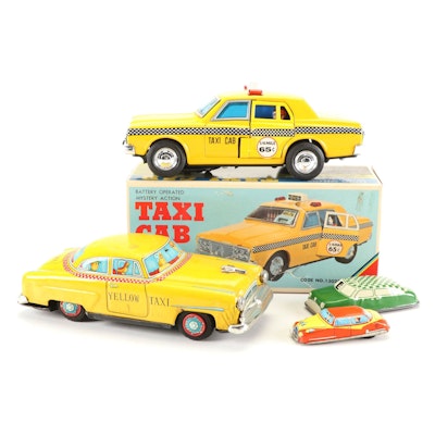 Yonezawa "Mystery Action BatteryOperated Taxi Cab" and Other Toy Cars