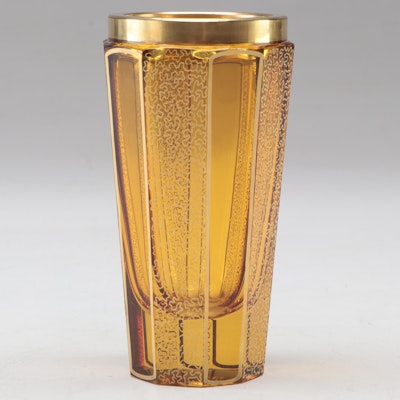 Moser Bohemian Topaz Glass Purity Bud Vase