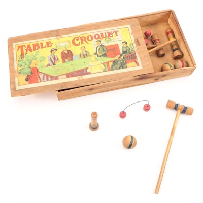 Milton Bradley Table Croquet Game, Late 19th Century
