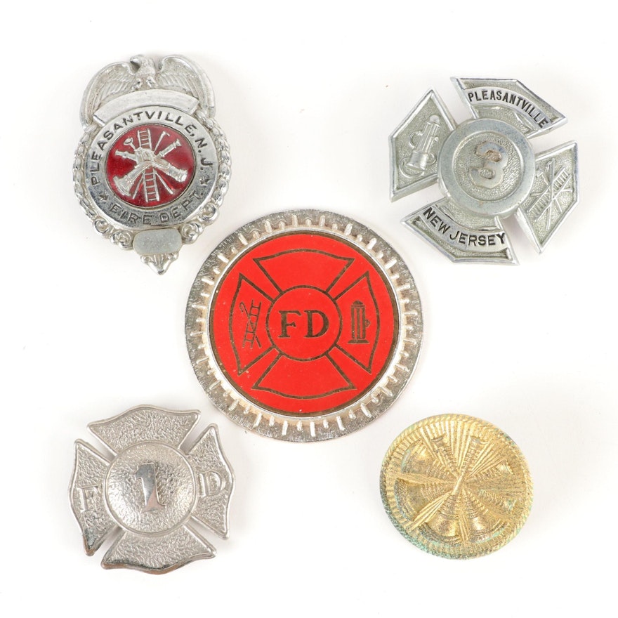 Vintage Firefighter Badges and Emblems