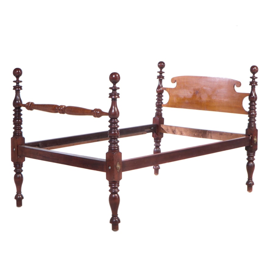 Late Federal Cherry Finish 3/4 Size Bed Frame, Mid-19th Century