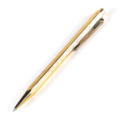 Caran d'Ache Gold Plate Ballpoint Pen, Late 20th Century