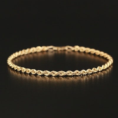 10K Rope Chain Bracelet