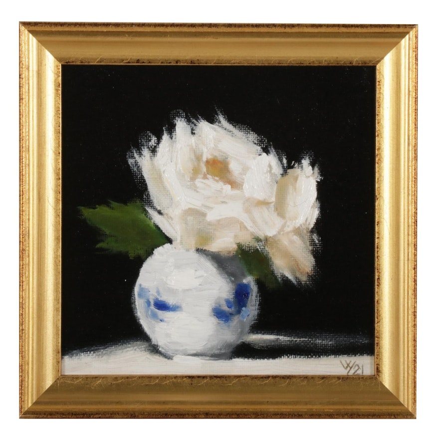 Venera York Still Life Oil Painting "Roses," 2021