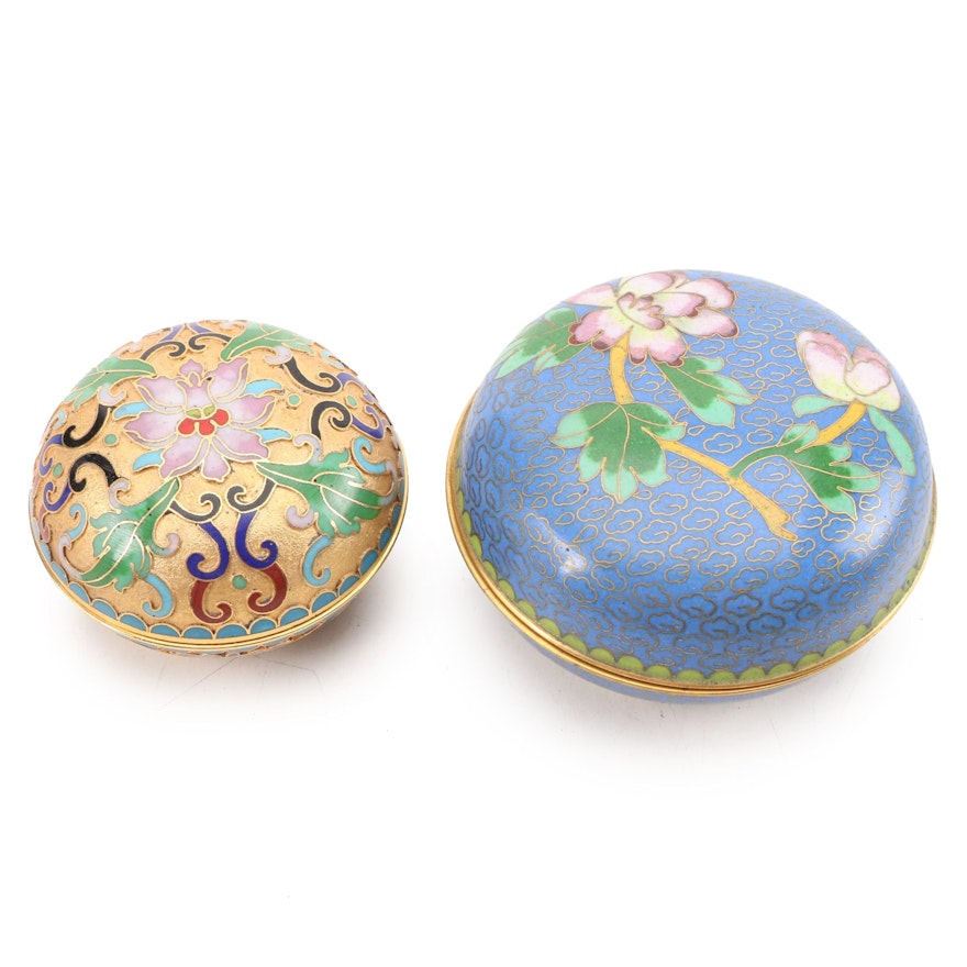 Chinese Cloisonné Boxes, Late 20th Century