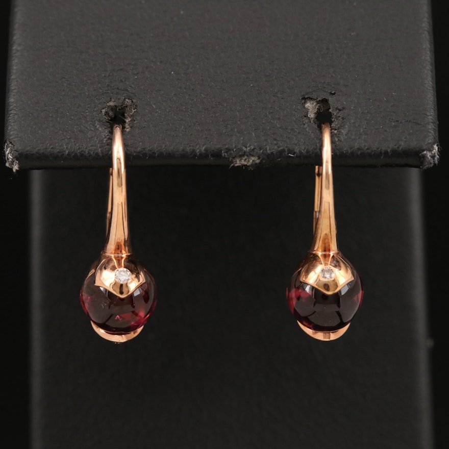 Zorab 18K Rose Gold Tourmaline and Diamond Drop Earrings