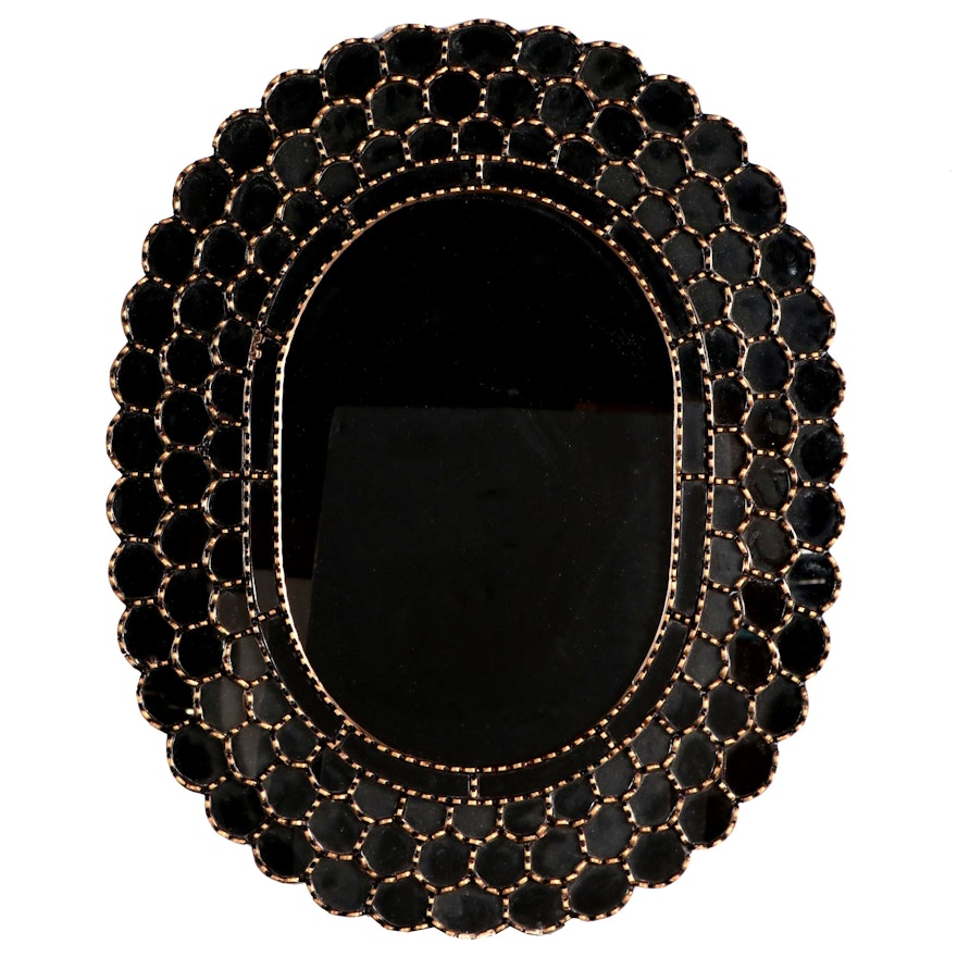 Robert M. Weiss Presents Oval Decorative Hanging Mirror, Late 20th Century