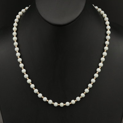 14K Jadeite Bead Necklace