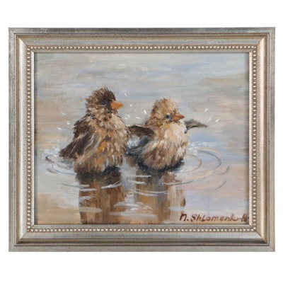 Nataliya Shlomenko Oil Painting "Birds Bath"