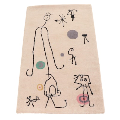 3'1 x 5'1 Hand-Tufted Area Rug in the Style of Joan Miró "The Personages"