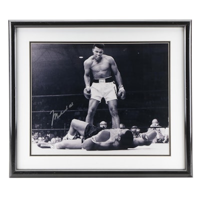 Muhammad Ali Signed Sonny Liston Poster, Framed with Visual COA
