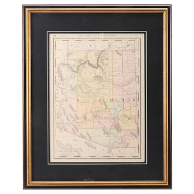 Rand, McNally & Co. Wax Engraving Map of Arizona, Late 19th Century