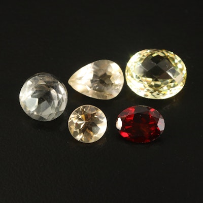 Loose Gemstones with Prasiolites, Garnets and Citrines