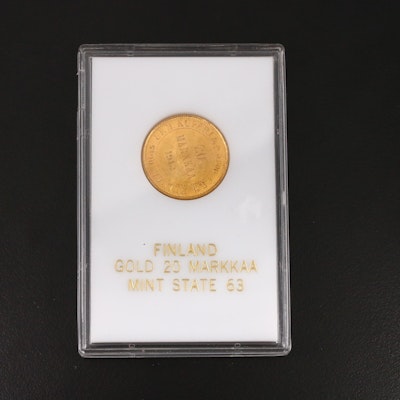 1912-S Finland 20 Markkaa Gold Coin