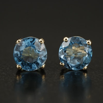 14K London Blue Topaz Stud Earrings