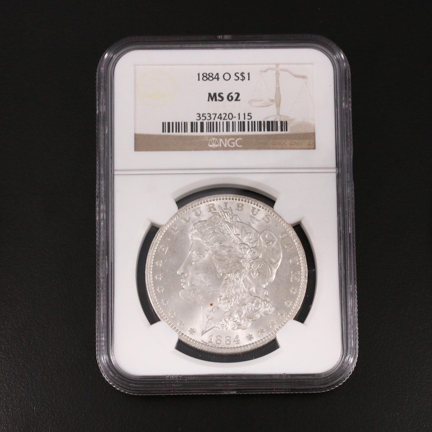 NGC Graded MS62 1884-O Silver Morgan Dollar