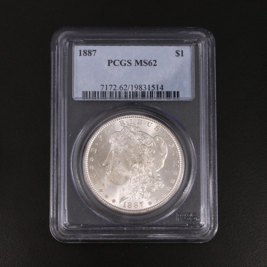 PCGS Graded MS62 1887 Silver Morgan Dollar