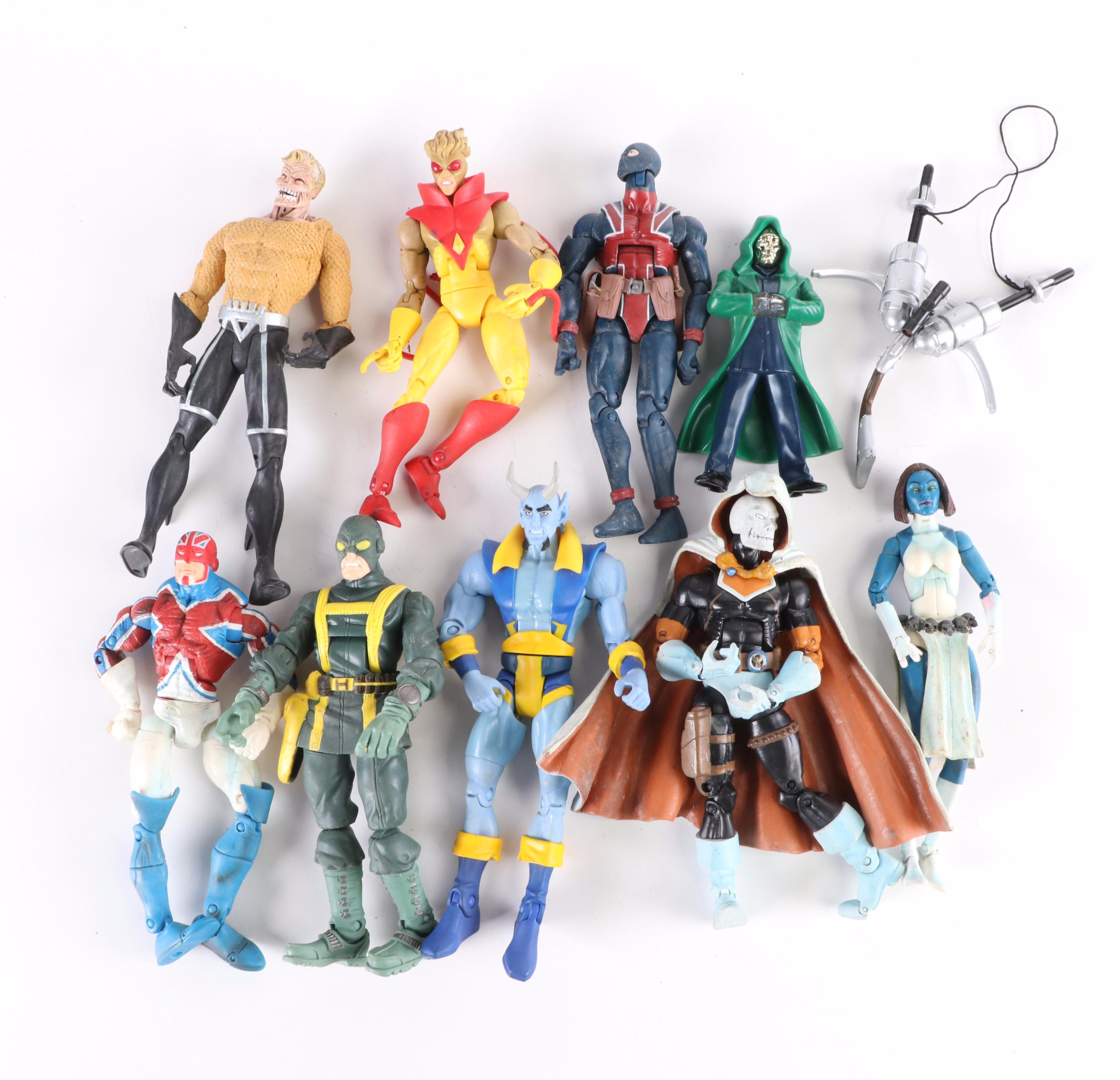 Marvel and Other Comic Book Action Figures Including Captain America